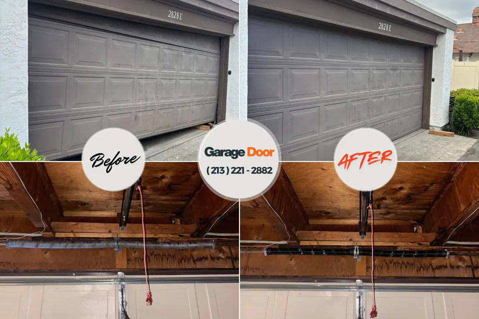 Before and after: garage door repair Cetronia, PA